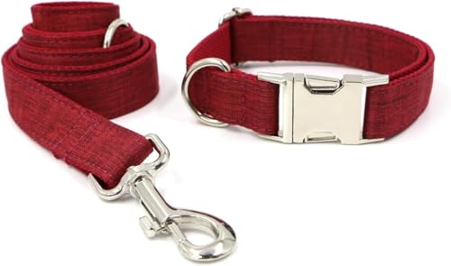 Das Comfort-Hundehalsband, Hundehalsband und Leine-Set, verstellbare Hundehalsbänder mit Metallschnalle und Leine for kleine Hunde. Starke geflochtene Leine for mittelgroße und große Hunde beim Spazie von HAFEISI