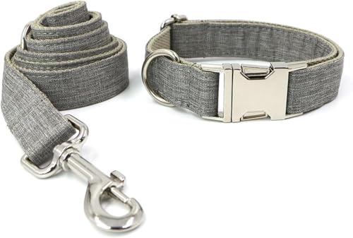 Das Comfort-Hundehalsband, Hundehalsband und Leine-Set, verstellbare Hundehalsbänder mit Metallschnalle und Leine for kleine Hunde. Starke geflochtene Leine for mittelgroße und große Hunde beim Spazie von HAFEISI