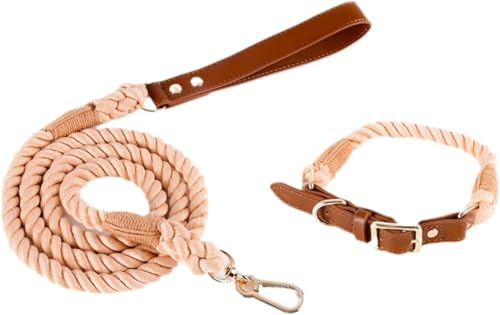 Die Komfort-Hundehalsbänder, handgefertigtes geflochtenes Leder-Hundehalsband und Leine-Set, superweiche, personalisierte Hundehalsband-Geschenke mit Metallschnalle for kleine, mittelgroße und große H von HAFEISI