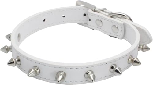 Die Komfort-Hundehalsbänder, mit Spikes besetztes Hundehalsband, Nieten-Hundehalsband, verstellbares, ausgefallenes Hundehalsband, dünnes Hundehalsband for kleine, mittelgroße und große Hunde, Katzen, von HAFEISI