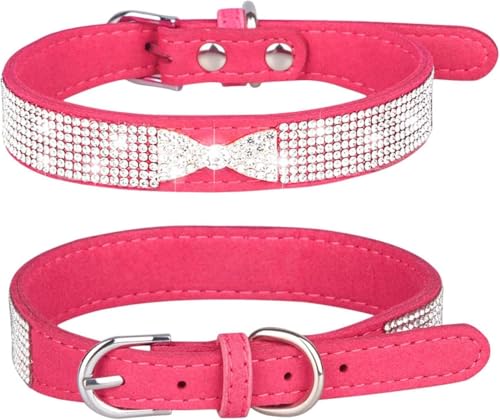 Die Komfort-Hundehalsbänder, süßes Bling-Hundehalsband mit glänzender Schleife for Mädchen und Jungen, personalisiertes Hundehalsband mit Strasssteinen for kleine, mittelgroße und große Welpen und Kät von HAFEISI