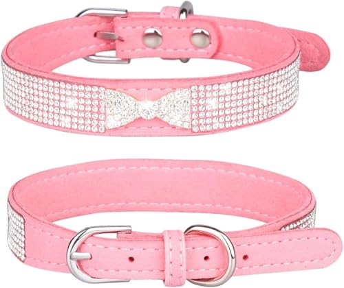 Die Komfort-Hundehalsbänder, süßes Bling-Hundehalsband mit glänzender Schleife for Mädchen und Jungen, personalisiertes Hundehalsband mit Strasssteinen for kleine, mittelgroße und große Welpen und Kät von HAFEISI