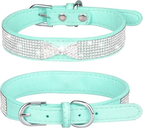 Die Komfort-Hundehalsbänder, süßes Bling-Hundehalsband mit glänzender Schleife for Mädchen und Jungen, personalisiertes Hundehalsband mit Strasssteinen for kleine, mittelgroße und große Welpen und Kät von HAFEISI