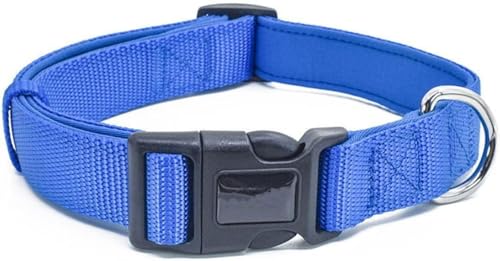 Die Komfort-Hundehalsbänder, taktisches Nylon-Hundehalsband, personalisiertes dickes Hundehalsband, weich und verstellbar, Militär-Trainings-Welpenhalsband for kleine, mittelgroße und große Hunde(Blue von HAFEISI