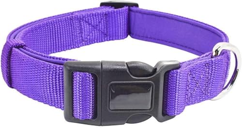 Die Komfort-Hundehalsbänder, taktisches Nylon-Hundehalsband, personalisiertes dickes Hundehalsband, weich und verstellbar, Militär-Trainings-Welpenhalsband for kleine, mittelgroße und große Hunde(Purp von HAFEISI