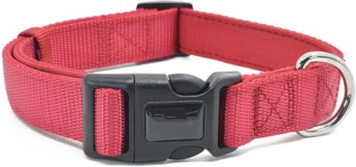 Die Komfort-Hundehalsbänder, taktisches Nylon-Hundehalsband, personalisiertes dickes Hundehalsband, weich und verstellbar, Militär-Trainings-Welpenhalsband for kleine, mittelgroße und große Hunde(Red, von HAFEISI