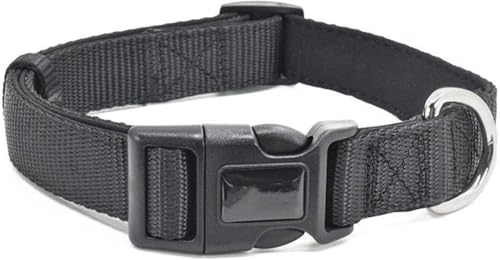 Die Komfort-Hundehalsbänder, taktisches Nylon-Hundehalsband, personalisiertes dickes Hundehalsband, weich und verstellbar, Militär-Trainings-Welpenhalsband for kleine, mittelgroße und große Hunde(Blac von HAFEISI