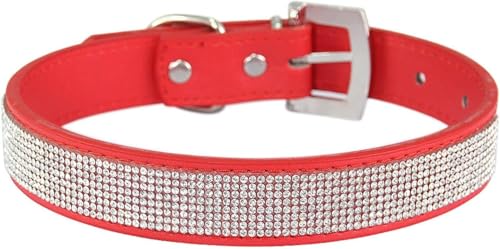 Die komfortablen Hundehalsbänder, personalisiertes Hundehalsband mit Strasssteinen, niedliches, schillerndes Haustier-Katzen-Welpenhalsband mit verstellbarer Metallschnalle for kleine, mittelgroße und von HAFEISI