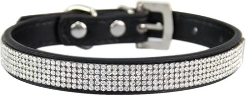 Die komfortablen Hundehalsbänder, personalisiertes Hundehalsband mit Strasssteinen, niedliches, schillerndes Haustier-Katzen-Welpenhalsband mit verstellbarer Metallschnalle for kleine, mittelgroße und von HAFEISI