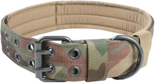 Die komfortablen Hundehalsbänder, taktisches Nylon-Hundehalsband for mittlere und große Hunde, Robustes Hundehalsband, Dickes Hundehalsband, langlebige Trainingshalsbänder(Camouflage,XL) von HAFEISI