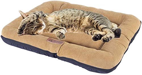 HAFEISI Kleines Haustierbett, Hundebett, Katzenmatte, Welpenkissen, Flauschige Katzenmatte, Hundebett, Haustierunterlage, Welpenbett, Hundebox-Matte ((Beige,70x55x7cm) von HAFEISI