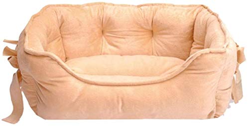 HAFEISI Kleines Haustierbett, Hundebett for Hunde und Katzen, Prinzessinnen-Haustierbett, weiches Fleece-Katzenhaus, warmes Winterbett for kleine Welpen for Chihuahua(Beige,L) von HAFEISI