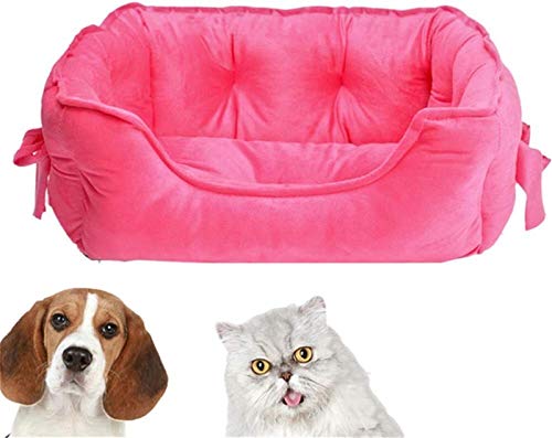 HAFEISI Kleines Haustierbett, Hundebett for Hunde und Katzen, Prinzessinnen-Haustierbett, weiches Fleece-Katzenhaus, warmes Winterbett for kleine Welpen for Chihuahua(Red,S) von HAFEISI