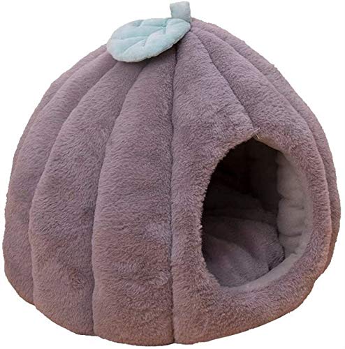 Kleines Haustierbett, Winterbett aus flauschiger Baumwolle, beheiztes Katzen-/Hundehausbett, weiches, beruhigendes Katzenbett, Höhlen-Iglu mit abnehmbarer, waschbarer, gemütlicher Matte for kleine und von HAFEISI