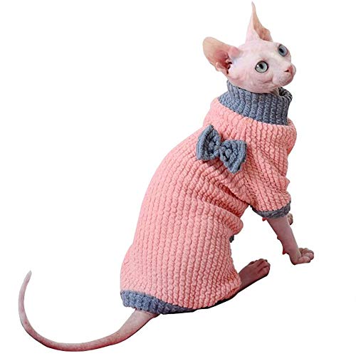 Haarlose Katzen Kleidung Baumwolle Pullover Shirt Atmungsaktiv Herbst Winter Warm Wear Katze Bekleidung Rollkragen Weste Kleidung für Sphynx, Peterbald, haarlose Katzen Bekleidung Sortierte Größen von HAICHEN TEC