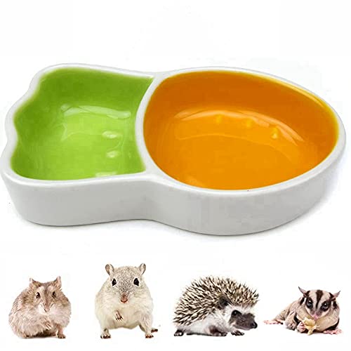 Hamster-Fressnapf – Keramik-Futterschale und Wassernapf für Kleintiere, kauresistent, Futterschüssel, Wasser-Futterspender für Hamster, Ratten, Igel, Eichhörnchen, Zuckergleitvögel (kleine Karotte) von HAICHEN TEC