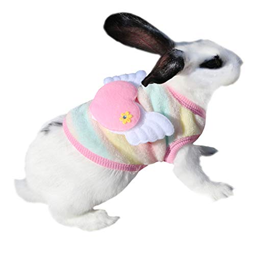 Winter Warm Fleece Bunny Kaninchen Kleidung Niedlich Kleintier Meerschweinchen Chinchilla Frettchen Engel Kostüm Zubehör Outfit für Hamster Ratten Katze Kätzchen Hund Welpen und Kleintiere (XS) von HAICHEN TEC