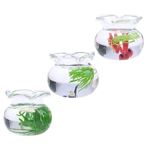 HAKIDZEL 3st Mini-fischglas Glasklare Schalen Aquariummodell Mini-goldfischbecken 1 12 Fischglas Winzige Fischschalen Spielzeug Wohnkultur Kleines Fischglas Kleines Glas Haushalt von HAKIDZEL