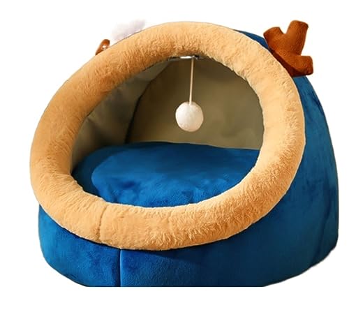 Hundebett Katzenbett Haustier-Höhlenbett, Kätzchenbett, niedliches Haustier-Höhlenbett, Katzenbetten für Hauskatzen, halbgeschlossenes Katzenhaus mit abnehmbarem Bett Hundekorb Hundesofa (Color : C, von HALAHAI