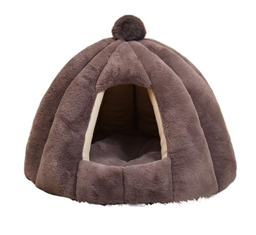 Hundebett Katzenbett Katzenbetten Für Innenkatzen, Iglu, Groß, Dick, Für Katzen Und Hunde, Faltbares Katzenzelt, Katzenbett, Kätzchenbett, Weich Und Warm Hundekorb Hundesofa ( Color : B , Size : 56*48 von HALAHAI