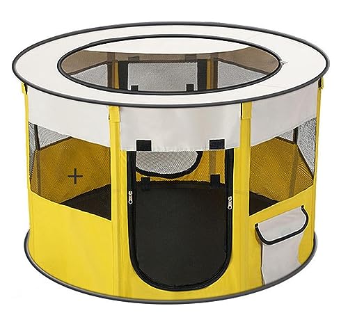 Hundebett Katzenbett Katzenzelt, Hundehaus, Haustierzelt, Atmungsaktives Hundezelt Für Drinnen Und Draußen, Weiches, Bequemes Haustier-Schlafzelt Hundekorb Hundesofa ( Color : Yellow , Size : 72*72*45 von HALAHAI