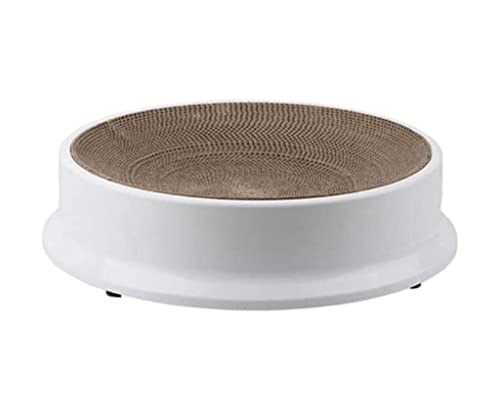 Kratzbrett Kratzpappe Cat Scratcher Cardboard Oval Corrugated Scratch Pad Cat Scratching Lounge Bed Durable Board Cat Scratcher Bowl Kratzmatte Kratzbrett Katze (Color : White) von HALAHAI