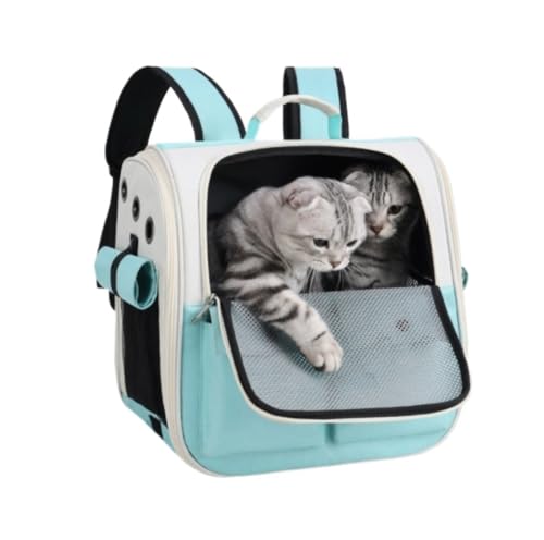 Transportbox Katze Transporttasche Katze Haustier-Rucksack-Tragetasche, Faltbare Katzen-Tragetasche Mit Atmungsaktivem Netz-Haustier-Tragetasche Für Kleine Hunde, Katzen, Welpen Katzen Transportbox Ka von HALAHAI