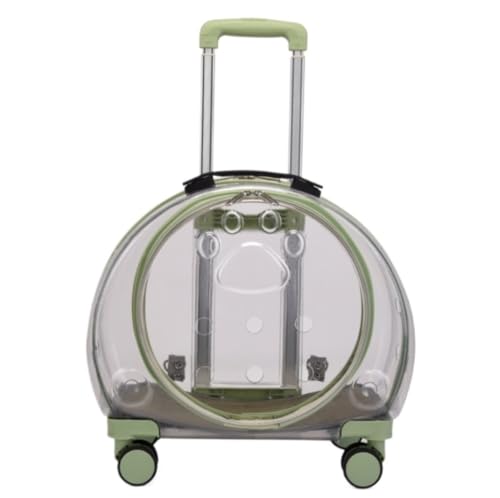 Transportbox Katze Transporttasche Katze Transparenter Und Frei Atmender Haustiertransporter-Rucksack Mit Trolley-Rädern Für Hunde Und Katzen, Tragbarer Katzentransporter Katzen Transportbox Katzenbox von HALAHAI