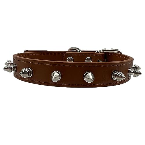 HALFSUMO Hundehalsband Leder Halsband Hund Lederhalsband Hund Verstellbar Halsband für Kleine Mittelgroße Große Hunde Braun M von HALFSUMO