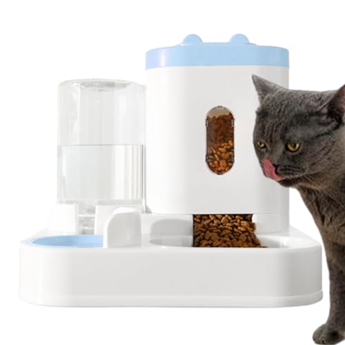 Futter- und Wasserspender für Katzen, automatischer Futterspender für Haustiere,2-in-1-Katzenfutterautomat Automatischer Katzenfutterautomat | Praktischer Katzen-Leckerli-Spender, Katzen-Wasserspender von HAMIL