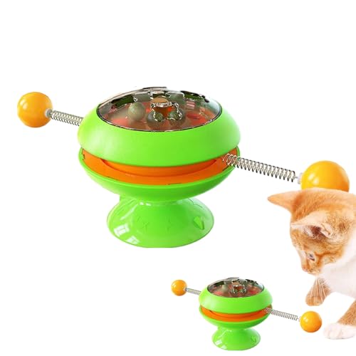 HAMIL Interaktives Windmühlen-Katzenspielzeug - Katze Spinner Spielzeug Saugnapf - Katzenspielzeug für Hauskatzen, Katzenzahnbürstenspielzeug, Kätzchen-Beißspielzeug, interaktiver Ball, Katzenminze von HAMIL