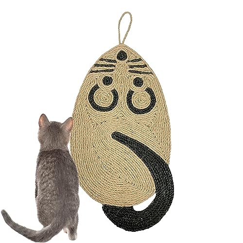 Katzenkratzpad - Anti-Rutsch-Kratzunterlage für Katzen in Tierform,Sisal-Katzenkratzer für Hauskatzen und Kätzchen, Kratzmöbelschutz für Katzen, die ihre Krallen Schleifen von HAMIL