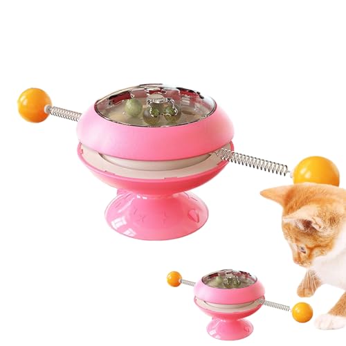 HAMIL Katzenminze-Spinner | Katze Spinner Spielzeug Saugnapf | Katzenspielzeug für Hauskatzen, Katzenzahnbürstenspielzeug, Kätzchen-Beißspielzeug, interaktiver Ball, Katzenminze von HAMIL