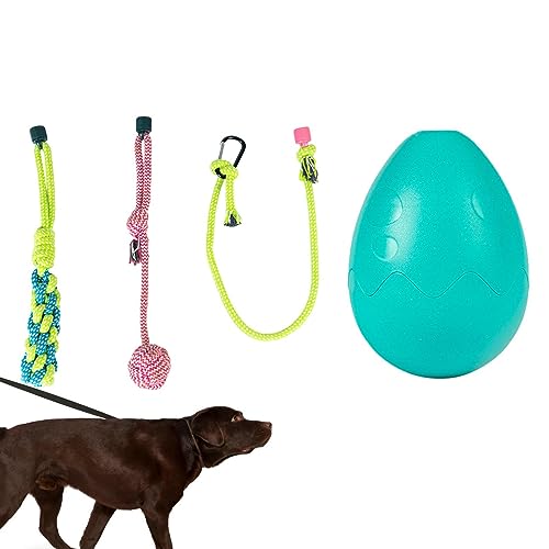 Kauspielzeug für Hunde zum Zahnen von Welpen,Festes Seil, das Nahrungsmittelball-Schlepper-Ball-Spielzeug löst - Festes Seil, auslaufender Futterball, Zerrball, Baumwolle, für Hunde, Zahnbürste von HAMIL