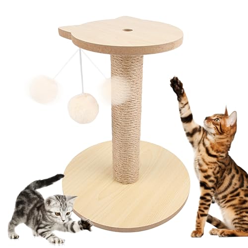 Katzenkratzbaum - Vertikaler Scratcher mit flauschigem Ball | Krallenkratzer für Katzen, Kratzbäume aus Sisal, vertikaler Kratzbaum, Kratzbaumspielzeug für Erwachsene Katzen von HAMIL