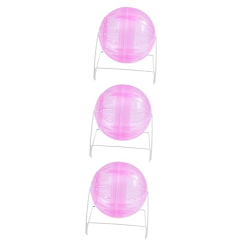 3st Hamster-Gymnastikball Spielzeuge Kleines Haustier Rollt Hamster-Rollerball Hamster-übungsspielzeug Hamsterzubehör Igelrad Haustier Mini Spielzeug Für Kleine Tiere Rosa HANABASS von HANABASS