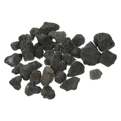 HANABASS 1 Packung Aquarium Blumentopf Dekoration Panzer Schaukelt Feuerstelle Höhle Lavastein-Aquarium Diffusor Mineralien -feuerstelle Duft Black Schwarz Vulkanische Felsen von HANABASS