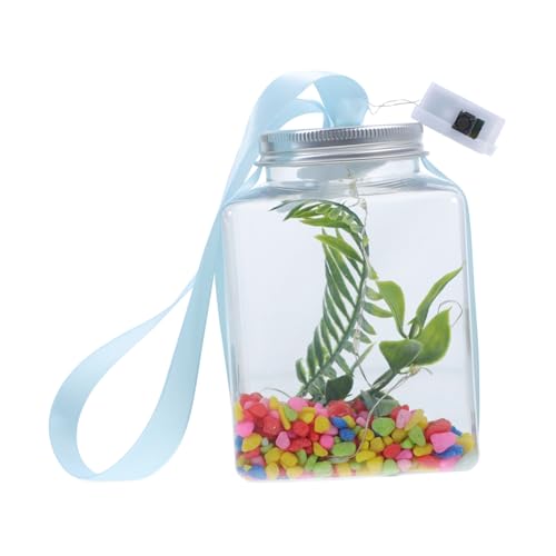 HANABASS 1 Satz Bruchsicheres Goldfischbecken Aquarium licht kämpfendes Aquarium Betta-Fisch-Aquarium geführtes Aquarium Fischglas Aquarienzubehör Tischfischbecken Büro-Aquarium Abs von HANABASS