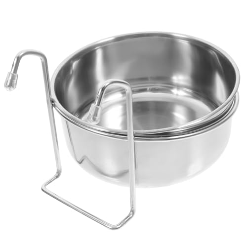 HANABASS 1 Satz Hängeschale aus Edelstahl Kiste Verstellbarer, erhöhter Hundenapfständer Essen pet Water Bowl Futterschale mit Halterung Haustiernapf zum Aufhängen schüssel aus Edelstahl von HANABASS