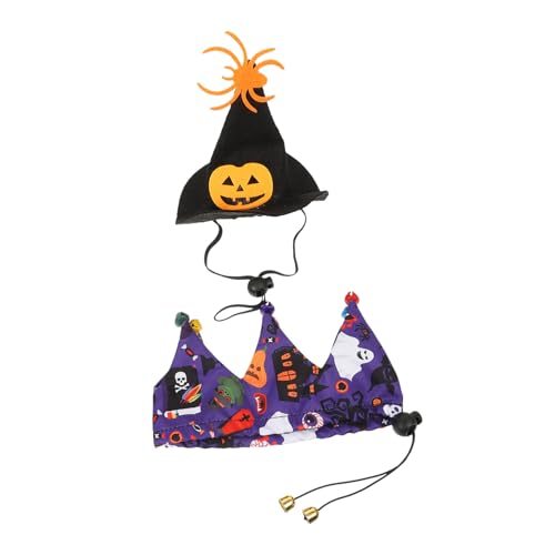 HANABASS 1 Satz Halloween-Hut Katzenhut Welpe Halloween Bandana Kürbis-hundebandana Halloween-Bandanas Hundezubehör Welpen-Bandana Haustier-kürbishut Hundemütze Im Halloween-Stil Stoff von HANABASS