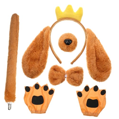 HANABASS 1 Satz Hundeohren-Stirnband-Set Hundekopfband Welpe Geburtstagsbandana für große Hunde Hundezubehör Hundemäntel Halloween-Cosplay-Kostüm Hundeohren Cosplay Stoff Yellow von HANABASS