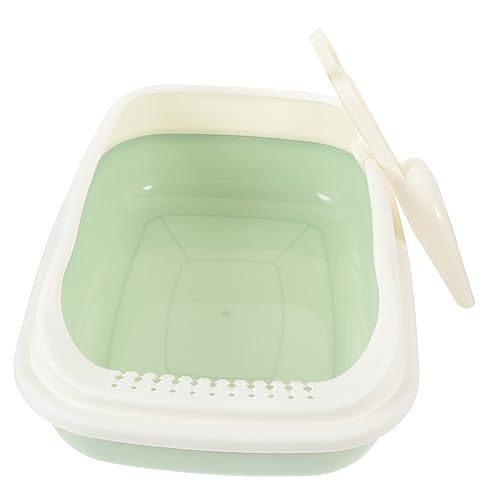 HANABASS 1 Set-Box Katzentoilette Katzenfutter Katzenstreu Katzenspielzeug Scoop Katzenbedarf Post Kiste Katzenboxen Für Wohnungskatzen Kratzer Freigeben Light Green Plastik von HANABASS