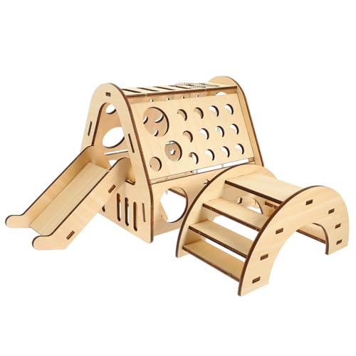 HANABASS 1satz Hamster Holzhaus Mit Rutsche Und Brücke Interaktives Spielzeug Für Kleine Nager Für Hamster Und Meerschweinchen Sicheres Und Komfortables Versteck Aus Holz Teiliges HANABASS 1satz Hamster Holzhaus Mit Rutsche Und Brücke Interaktives Spielzeug Für Kleine Nager Für Hamster Und Meerschweinchen Sicheres Und Komfortables Versteck Aus Holz Teiliges von HANABASS
