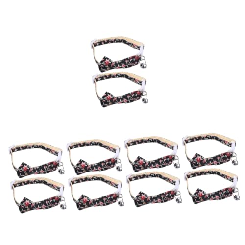 HANABASS 10 STK Katzenhalsband Kitten Halsband Kitten klein Halsband für Kätzchen Welpenhalsband Kätzchenhalsband Glockenkragen mit Fliege Kätzchen-Kragen Polyester-Nylon von HANABASS