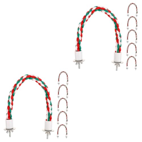 HANABASS 12 STK Papagei Spielzeug Kauspielzeug Für Vögel Vogelspielzeug Schaukelvogelseil Vogel Stehendes Seil Kletter-stehspielzeug Vogel Seil Barsch Papageienständer Baumwollseil von HANABASS