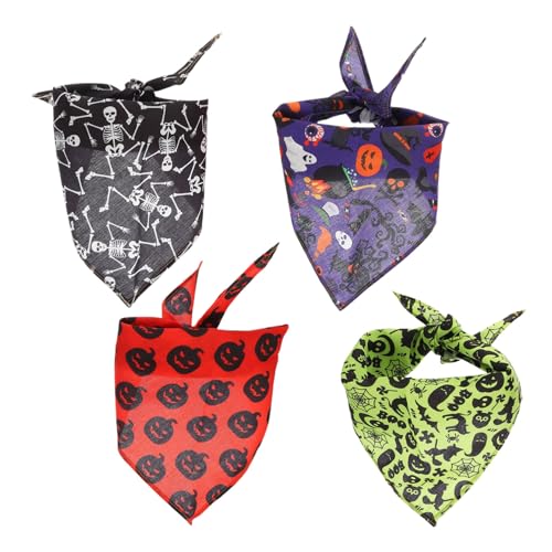 HANABASS 16 STK Halloween-Dreiecksschal Halloween-Hundehalsband Haustier Hundebandana Halloween-Haustierkostüm wiederverwendbares Haustier-Bandana Wiederverwendbarer Hundeschal Polyester von HANABASS