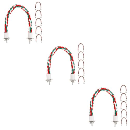 HANABASS 18 STK Papagei Spielzeug Vogelzubehör Vogel Stehendes Seil Seilstangen Für Vogelkäfige Vogelspielzeug Papagei Seilbarsch Kletterseil Für Papageien Vogel Seil Barsch Baumwollseil von HANABASS