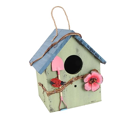 HANABASS 1stk Vogelhaus Aus Holz Vogelnest Dekoratives Vogelhaus Outdoor- Mini-vogelhaus Vogelhaus Vogel Hängendes Dekorativer Vogel Gartenverzierung Vogelkäfig Hölzern von HANABASS