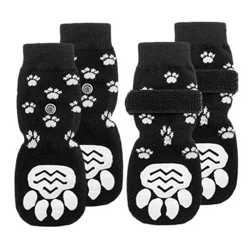 HANABASS 2 Paare Anti-rutsch-hundesocken Hundepullover Klein Schuhhund rutschfeste Hundesocken Slipper-socken Hundeschuhe Entzückende Pfotenschützer Austauschbare Haustiersocken Nylon von HANABASS