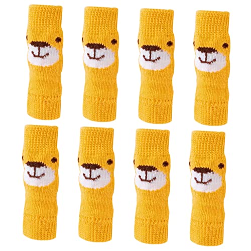 HANABASS 2 Sätze Haustier socken Hunde-Leggings winterliches hundezubehör Beinärmel für Haustiere Stiefel hundesocken Dog Socks Welpenbeinsocke Hundebeingelenkabdeckung Polyester Yellow von HANABASS